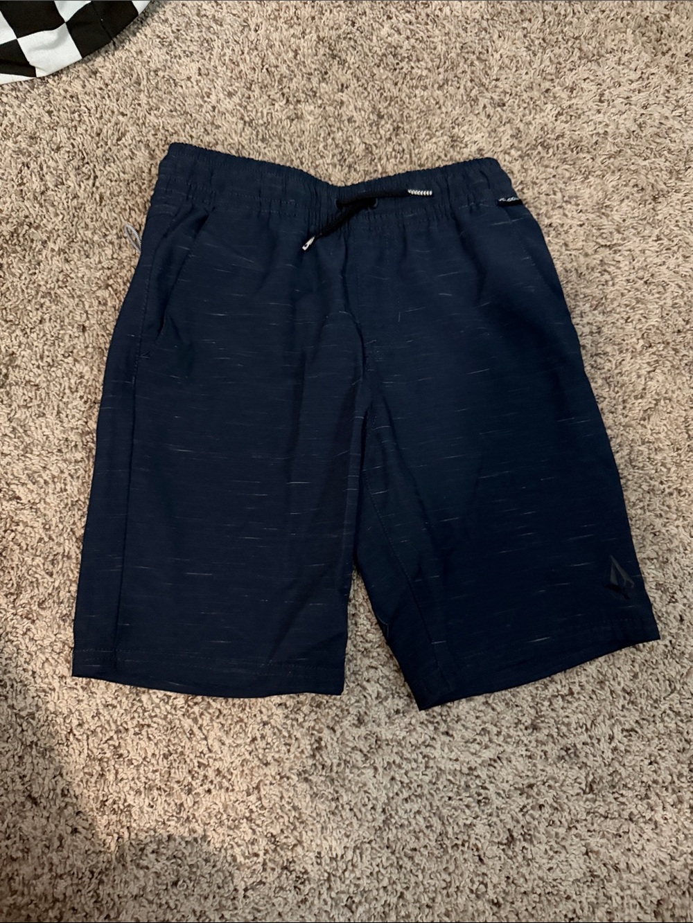 Volcom Boys Navy Athletic Drawstring Shorts